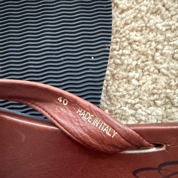 Michele Brown Leather Thong Sandals - Picture 4 of 4